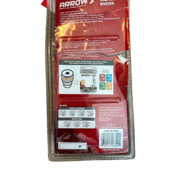 Arrow One Handed Riveter Tool Riveting Gun - Model RT188M - Picture 2 of 2